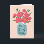 Lycklig 103:e födelsedag Friend w Mason Burk of Fl Kort<br><div class="desc">En Mason burk fyllde med en härlig massa peonier och vita blommor med handskriften ord 'För min vän' på märkrn och 'Lycklig 103:e födelsedagen' på Mason burk. Perfektens födelsedagskort för att fira din väns födelsedag! © Ness Nordberg</div>