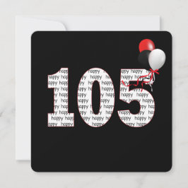 Lycklig 105:e födelsedagen den svarta inbjudan