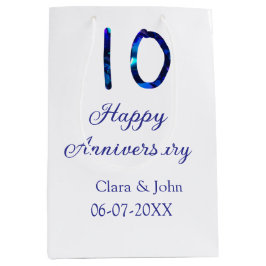 Lycklig 10-årsdagen blått glitter lägg till namn