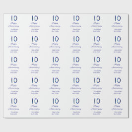 Lycklig 10-årsdagen blått glitter lägg till namn presentpapper