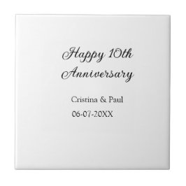Lycklig 10-årsjubileum: ett minimum bröllop namn kakelplatta