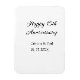 Lycklig 10-årsjubileum: ett minimum bröllop namn magnet