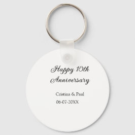 Lycklig 10-årsjubileum: ett minimum bröllop namn nyckelring