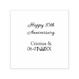 Lycklig 10-årsjubileum: ett minimum bröllop namn självfärgande stämpel