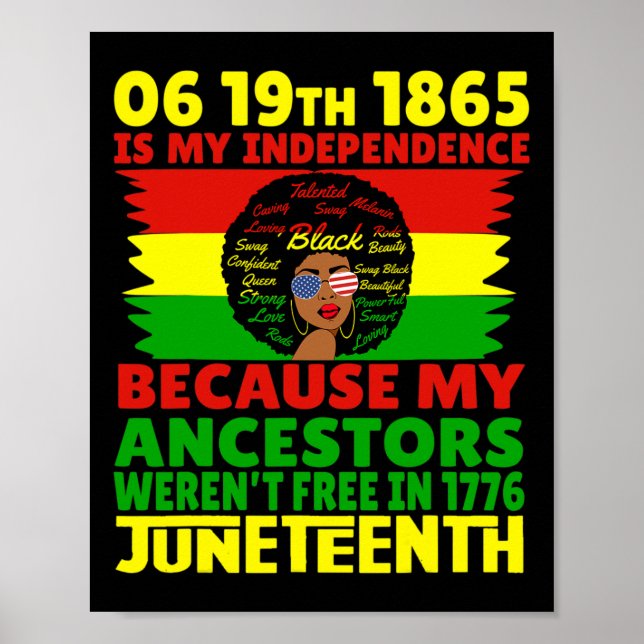 Lycklig 10:e är mitt Independence day-fria svarta Poster (Framsidan)