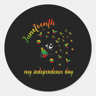 Lycklig 10:e är mitt Independence day-fria svarta Runt Klistermärke