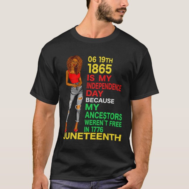 Lycklig 10:e är mitt Independence day-fria svarta T Shirt (Framsida)