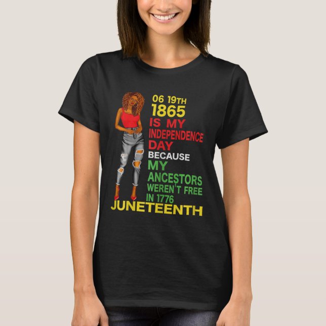 Lycklig 10:e är mitt Independence day-fria svarta T Shirt (Framsida)