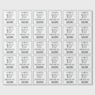 LYCKLIG 10:E BIRTHDAY; Art Deco Stil; anpassat nam Presentpapper