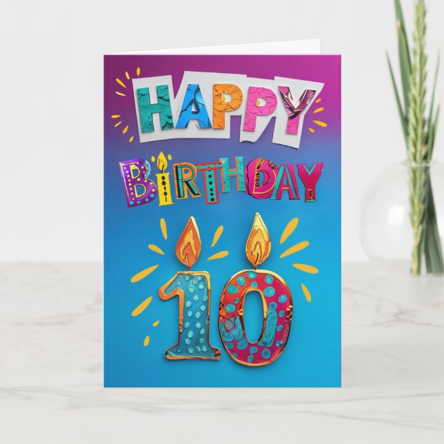 Lycklig 10:e födelsedagen kort (Framsida)