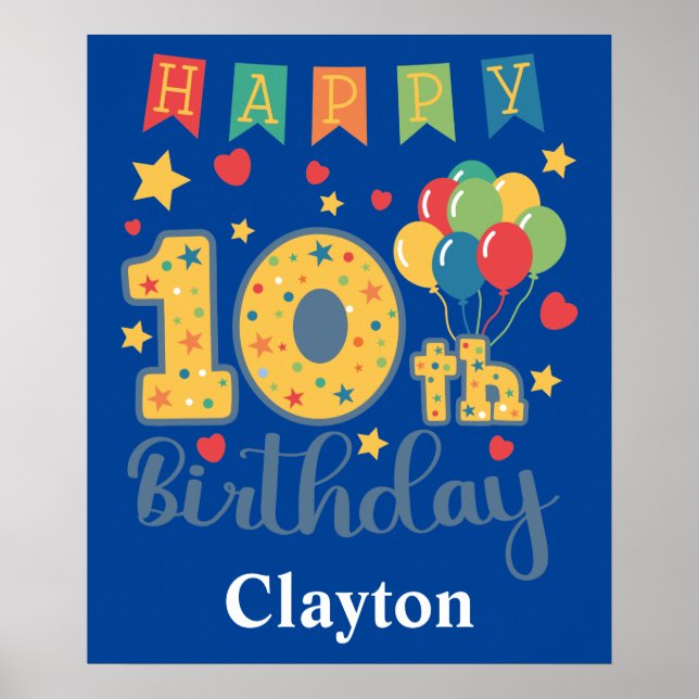Lycklig 10:e födelsedagen Poster (Framsidan)