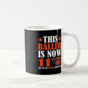 Lycklig 11:e födelsedagen 11:e året gammal basket kaffemugg