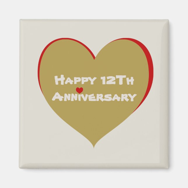 Lycklig 12:E-årsdagen Magnet (Framsidan)