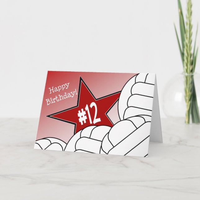 Lycklig 12:e födelsedag, Volleyball Star! Kort (Framsida)