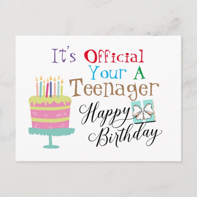 Lycklig 13 födelsedag vykort (Framsida)