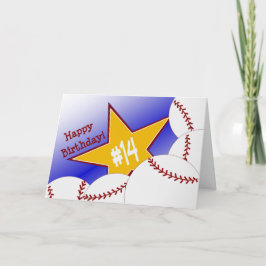 Lycklig 14:e födelsedag! Baseball Fläkt Kort