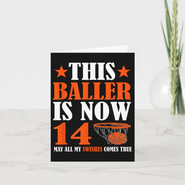 Lycklig 14:e födelsedagen 14 år gammal Bysketbyll  Kort (Framsida)