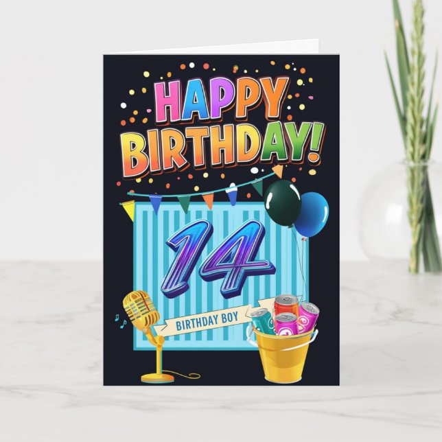Lycklig 14:e födelsedagen kort (Framsida)