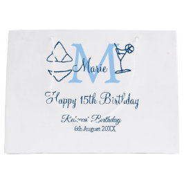 Lycklig 15: e födelsedagsblått lägg till namn mono