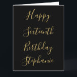 Lycklig 16:e födelsedag, eget namn, Guld Gult svar Kort<br><div class="desc">Designad med textmallar för guldfärgad gult för "Lycklig 16:e födelsedagen" och anpassat namn som du kan redigera för att anpassa och även för att anpassningsbar färg bakgrund!</div>