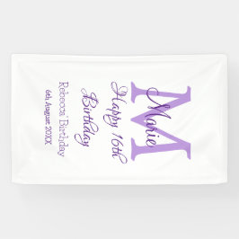 Lycklig 16:e födelsedag lila lägg till namn monogr