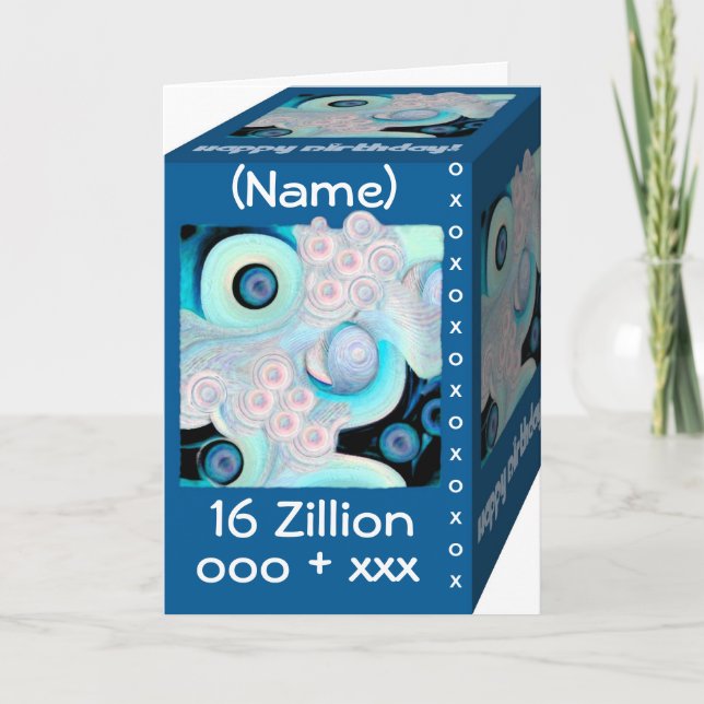 Lycklig 16:e födelsedagen - 16 Zillion Hugs & Kiss Kort (Framsida)