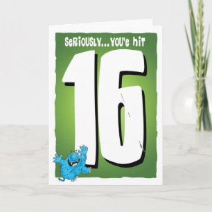 Lycklig 16:e födelsedagen kort