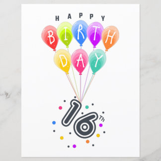 Lycklig 16:e födelsedagen med färgämnen
