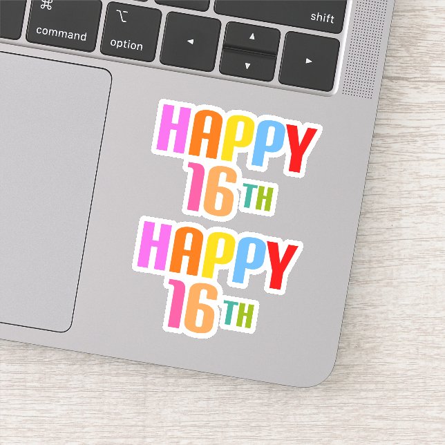 Lycklig 16:e klistermärken (Detalj)