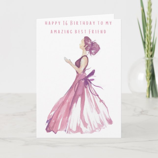 Lycklig 16 födelsedag till min bästa vän i Fantast Kort (Framsida)