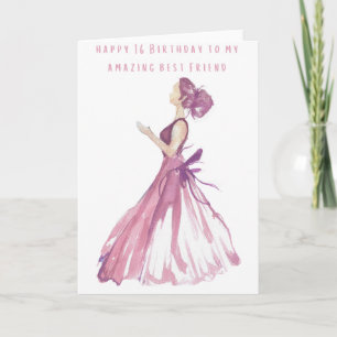 Lycklig 16 födelsedag till min bästa vän i Fantast Kort