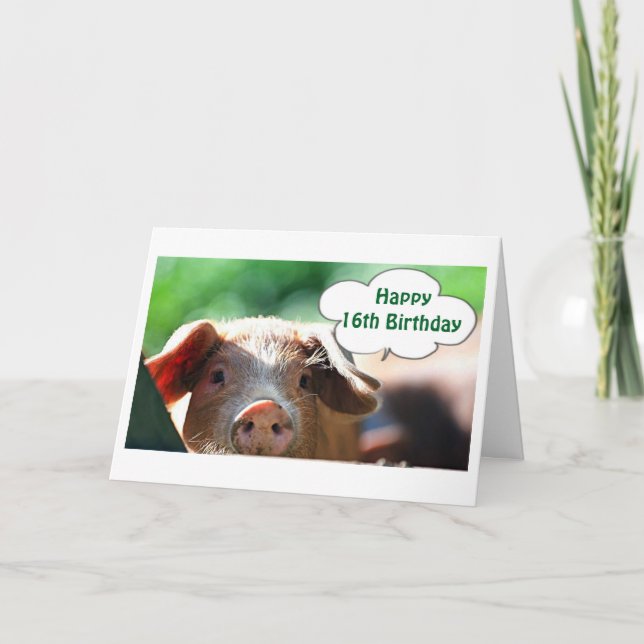 LYCKLIG **16th** BIRTHDAY LEVER UPP - JAG SKULLE V Kort (Framsida)