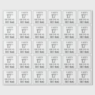 LYCKLIG 17:E BIRTHDAY; Art Deco Stil; eget namn Presentpapper