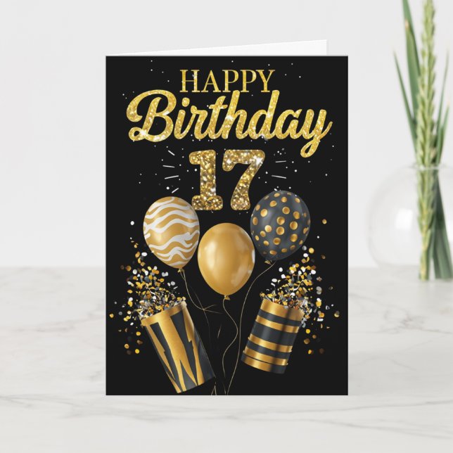 Lycklig 17:e födelsedagen kort (Framsida)