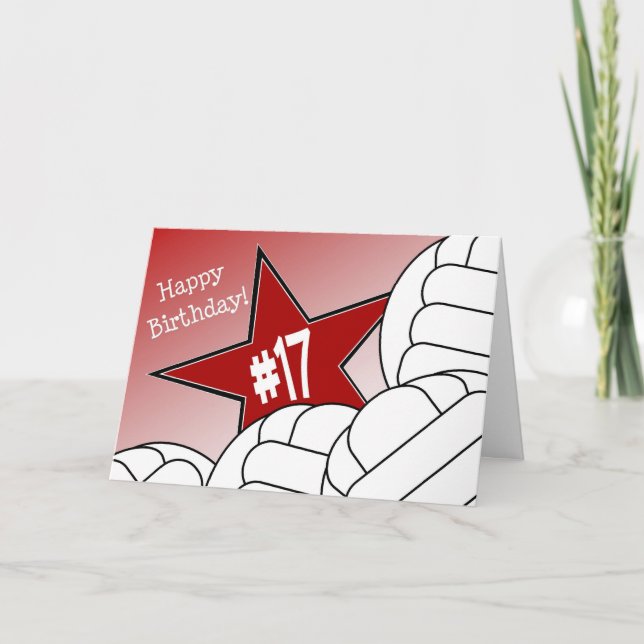Lycklig 17:e födelsedagen, Volleyball Star! Kort (Framsida)