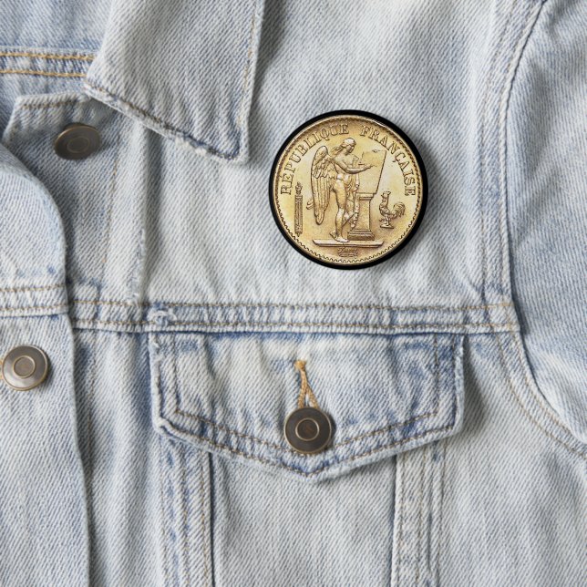Lycklig 1886 Fransk Guld 20 Franc Ängel Knapp (In Situ)
