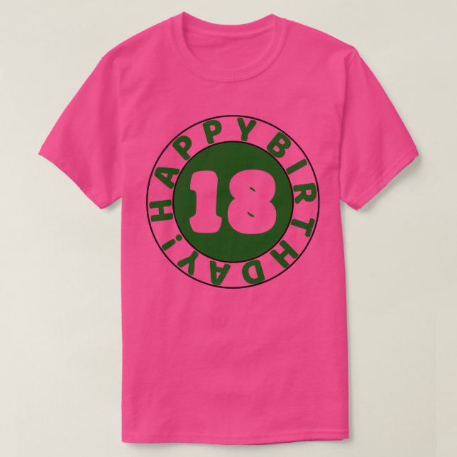Lycklig 18-årsdagen t shirt (Design framsida)