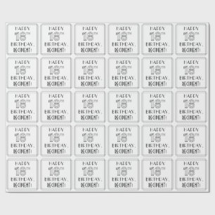 LYCKLIG 18:E BIRTHDAY; Art Deco Stil; eget namn Presentpapper