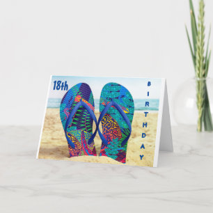 LYCKLIG *18:e* BIRTHDAY MED FLIP      FLOPSCard Kort