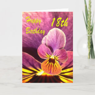 Lycklig 18:e födelsedag Flower Pansy Kort