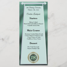 Lycklig 18:e födelsedag Grönt Glitter Foil Menu