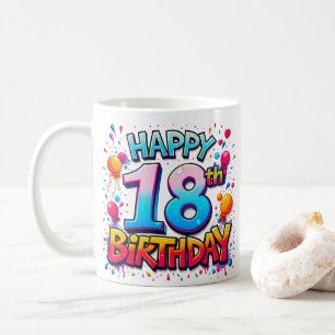 Lycklig 18:e födelsedagen: Debut Girl Quote Graffi Kaffemugg