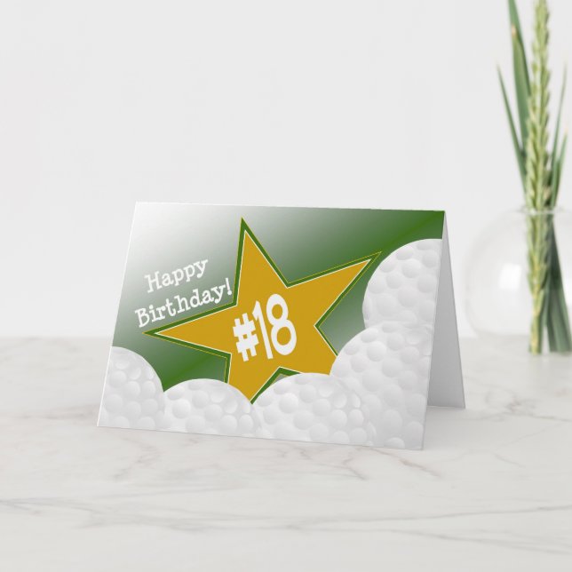 Lycklig 18:e födelsedagen, Golf Star! Kort (Framsida)