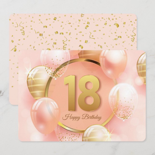 Lycklig 18:e födelsedagen julkort (Fram/baksida)