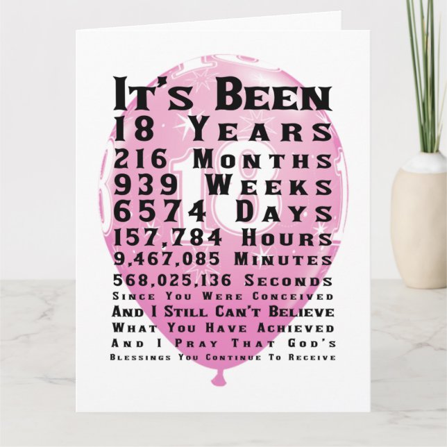 Lycklig 18:e födelsedagen kort (Framsida)