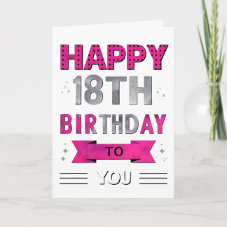 Lycklig 18:e födelsedagen kort