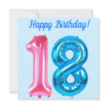 Lycklig 18:e födelsedagsblåkort