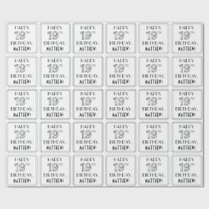 LYCKLIG 19:E BIRTHDAY; Art Deco Stil; eget namn Presentpapper