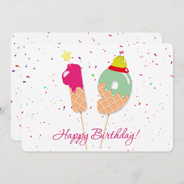 Lycklig 19:e födelsedagen julkort (Fram/baksida)