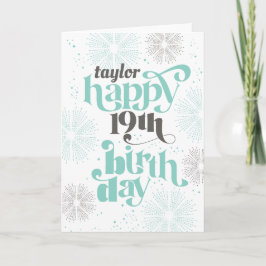 Lycklig 19:e födelsedagskortet för Anpassade av hä Kort